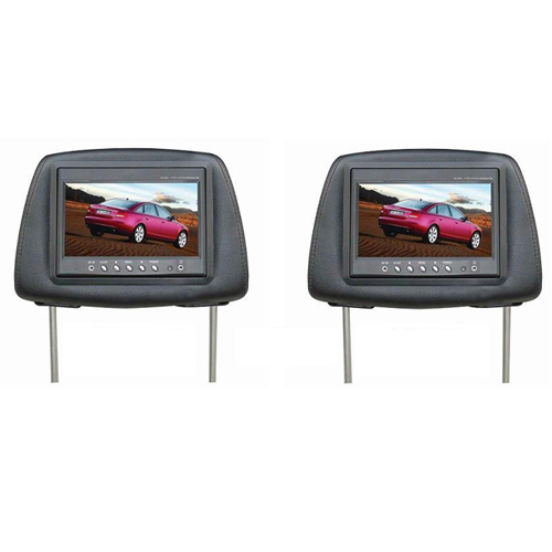 זוג מסכי LCD בגודל 7 אינץ' מובנה במשענת ראש מעור