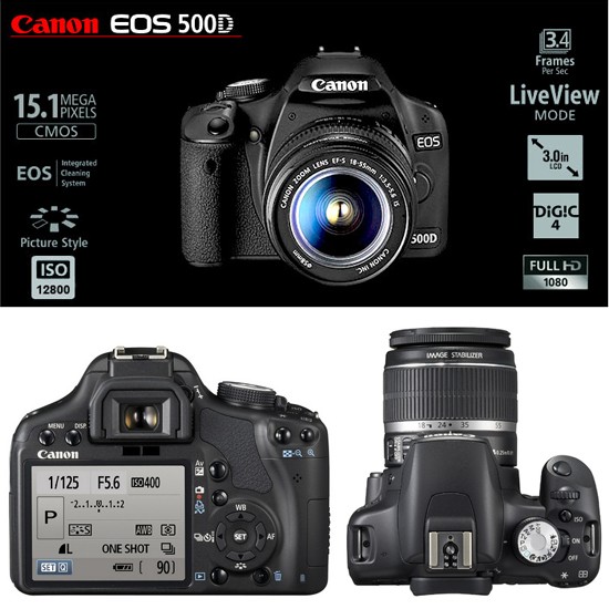 מצלמת ריפלקס דיגיטלית + 2 עדשות Canon EOS 500