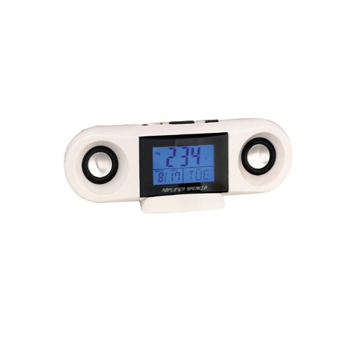 מיני רמקולים עם שעון ותאריכון למחשב ולנגני MP3