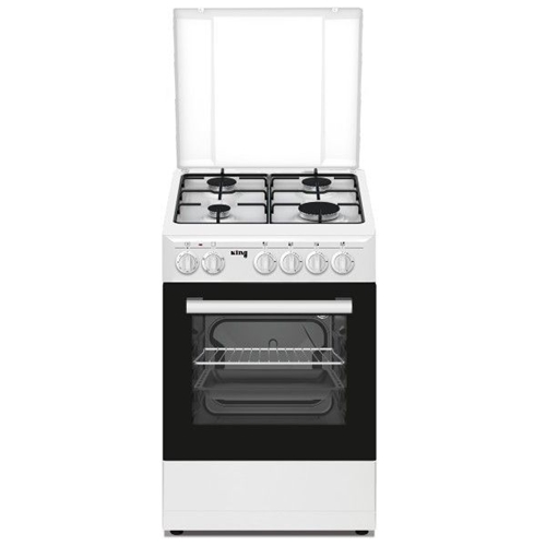 תנור משולב כיריים גז 50 ס"מ 6750 קינג KING לבן