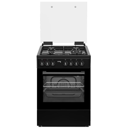 תנור משולב כיריים גז 60 ס"מ 6751 קינג KING שחור