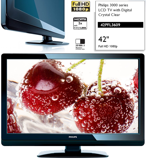 טלוויזיה "PHILIPS LCD Full HD 42 דגם 42PFL3609