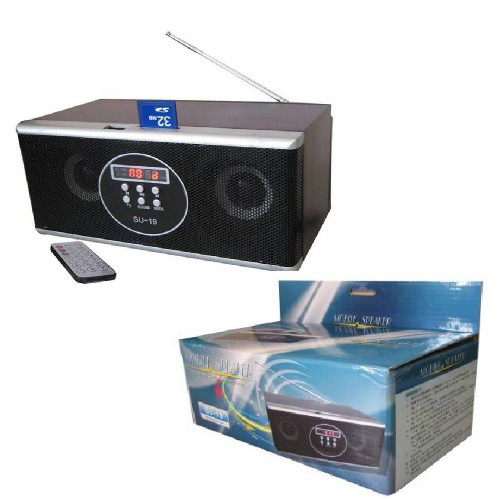 מערכת רמקולים ניידת עוצמתית בעלת נגן MP3 ורדיו