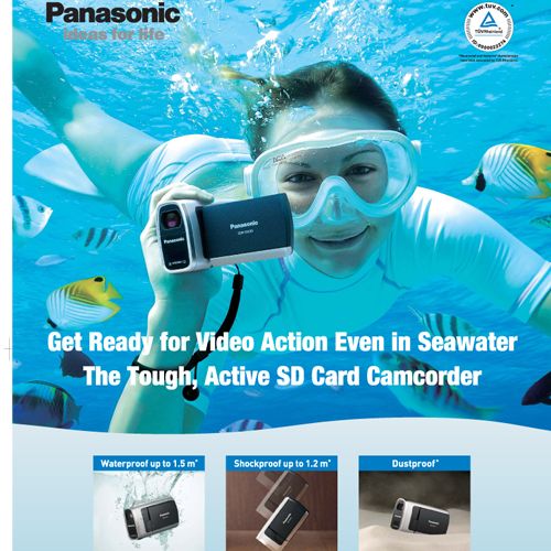 מצלמת וידאו flash עמידה במים Panasonic SDR-SW20