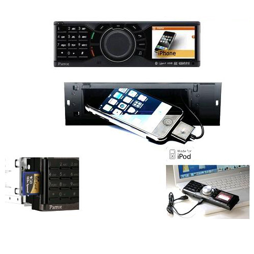רדיו לרכב MP3 תומך ב - PARROT Bluetooth/ IPHON