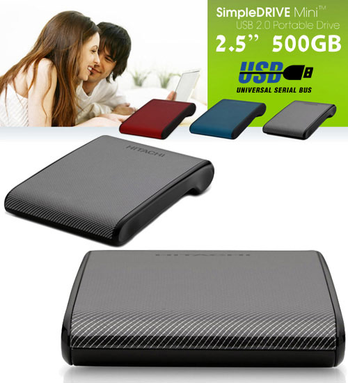 דיסק קשיח חיצוני  "2.5 בנפח HITACHI 500GB