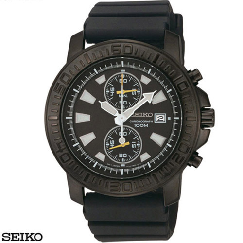 שעון DOUL כרונו מושחר בעיצוב ספורטיבי לגבר SEIKO