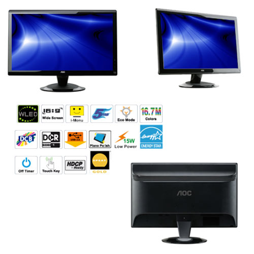 מסך מחשב ''22 FULL HD LED דגם: AOC E2236VWA
