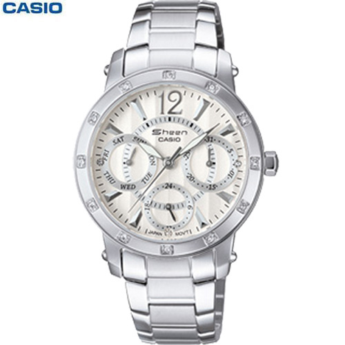 שעון יוקרתי משובץ קריסטלים נוצצים לאישה CASIO