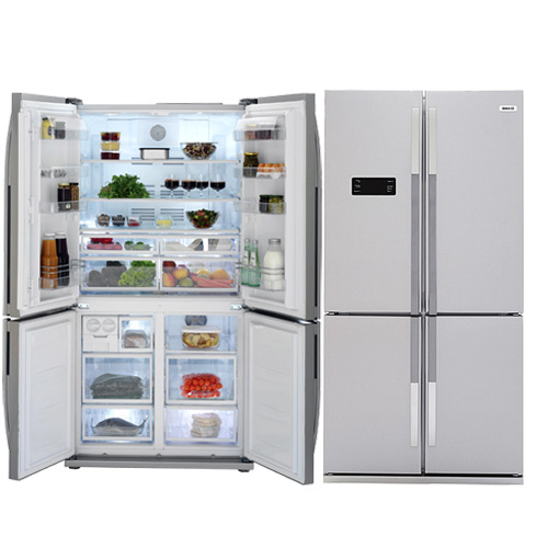 מקרר 4 דלתות נפח 574 ליטר טיטניום BEKO GNE-11461