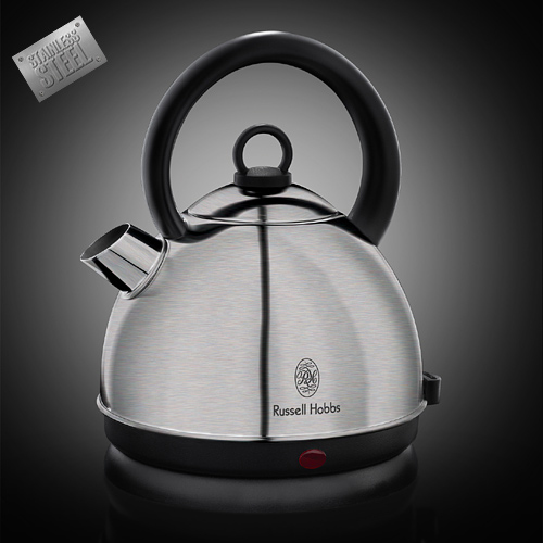 קומקום נירוסטה עגול בעיצוב רטרו RUSSELL HOBBS