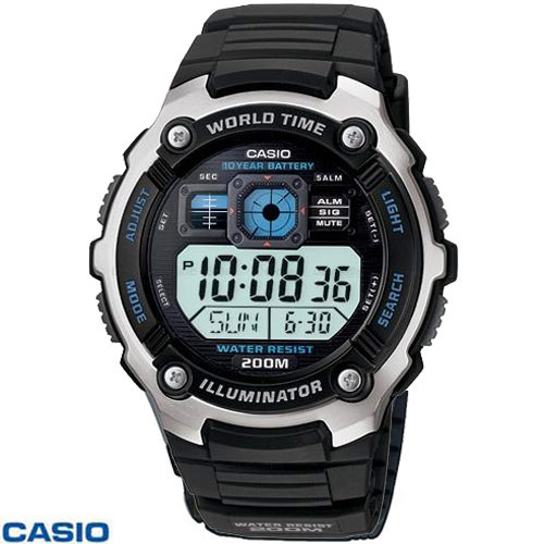 שעון CASIO דיגיטאלי עם מסך LCD וסוללה ל-10 שנים