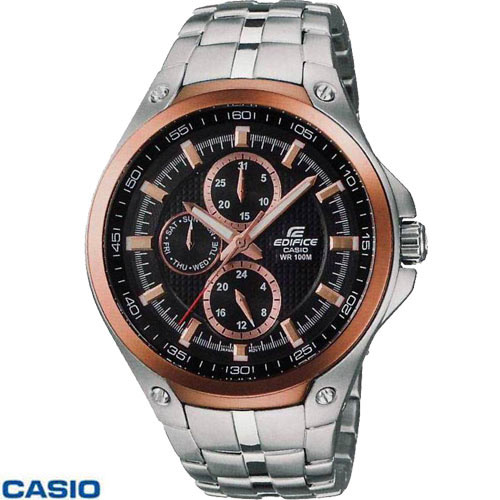 שעון עשוי פלדה בשילוב זהב אדום מסדרת CASIO - EDI