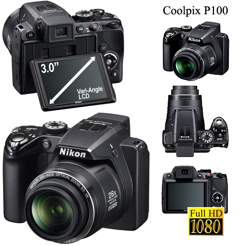מצלמה דיגיטלית 10.3 מגה זום Nikon P100 X26