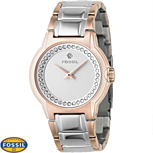 שעון FOSSIL יוקרתי לאישה משובץ יהלום