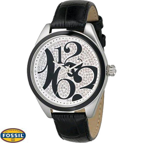 שעון FOSSIL מעוצב בולט משובץ קריסטלי SWAROVSKI