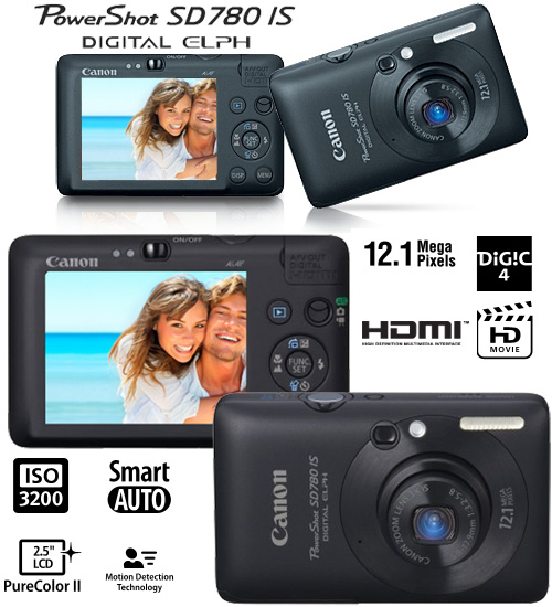 מצלמה דיגיטלית 12.1 מגה Canon SD780 מחודשת