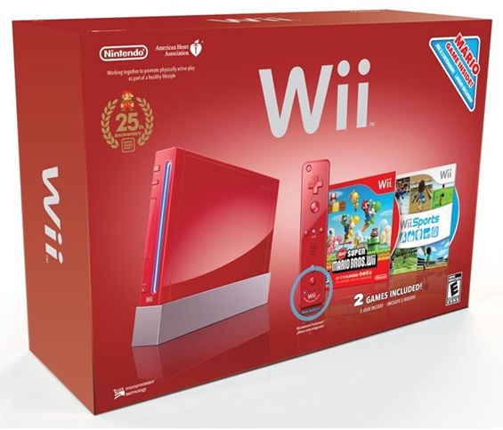 קונסולה אדומה Wii +ערכת WII RESORT + MARIO מוסבת