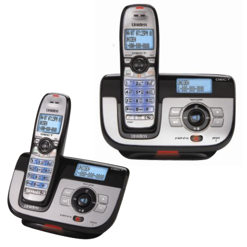 טלפון אלחוטי DECT משיבון,בעברית UNIDEN  5180