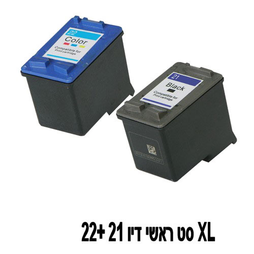 זוג ראשי דיו תואומים HP 21XL+22XL
