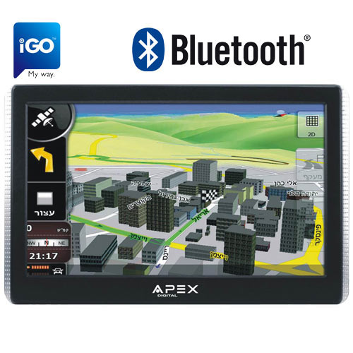 מכשיר ניווט GPS מסך ''7 תכנת IGO כולל דיבורית BT
