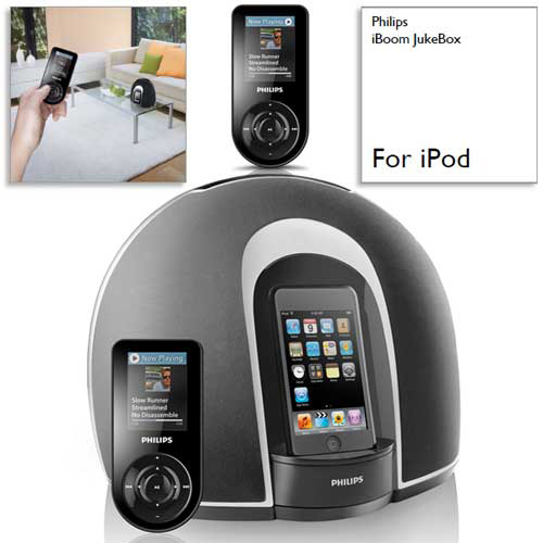 רמקולים / תחנת עגינה ל- iPod עם שלט אלחוטי