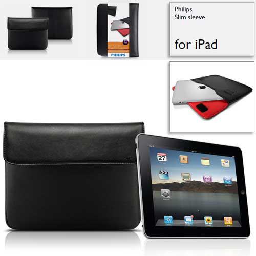 תיק נשיאה מעוצב דמוי עור ל iPad  בצבע שחור