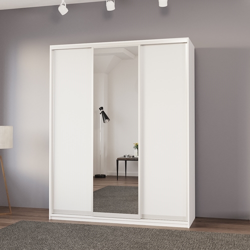 ארון הזזה 180 ס"מ 3 דלתות+מראה ומגירות HOME DECOR