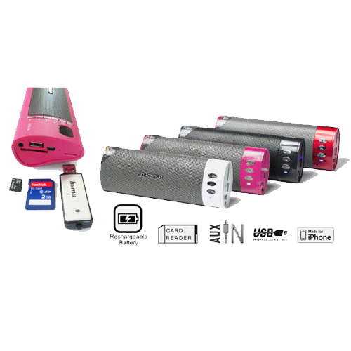 HIP BOX רמקול נייד נטען עם רדיו חיבורי PL USB SD