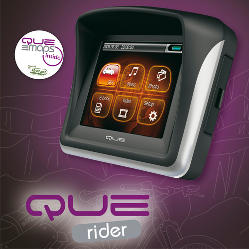 GPS יעודי "3.5 לרוכבי דו גלגלי דגם: QUE S350IPX5