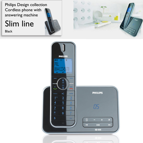 טלפון אלחוטי Dect מעוצב דק דיבורית ומשיבון