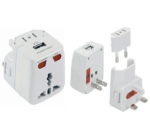מתאם שקע תקע אוניברסלי עם USB לכל המדינות בעולם