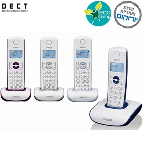 טלפון אלחוטי DECT דיגיטלי + 3 שלוחות דגם: Vtech