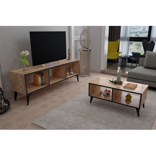 סט מזנון ושולחן לסלון דגם סביון מבית TUDO DESIGN