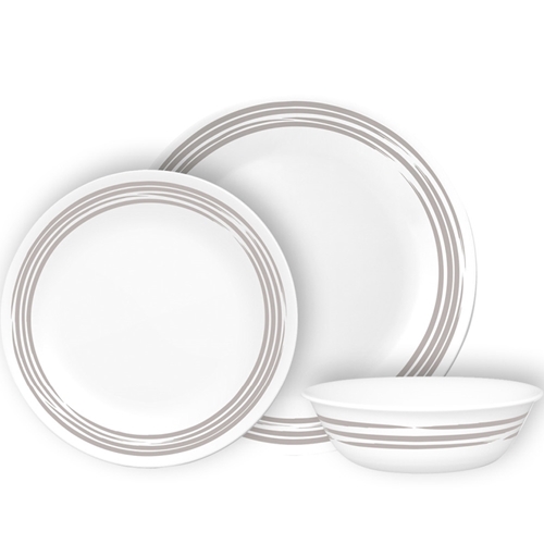 סט צלחות קורל 18 חלקים ל 6 סועדים Brushed Silver