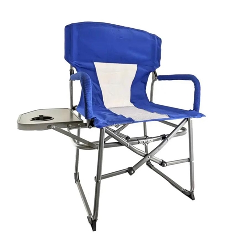 כיסא במאי מתקפל כולל מגש צד עם תא אחסון לשתייה