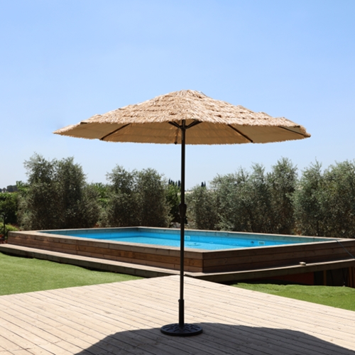 שמשית צד רפיה דמוי קש אלומיניום 2.7 מטר דגם סיישל