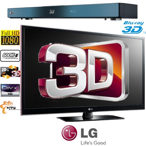טלוויזיה "50 פלזמה 3D דגם LG 50PZ550+BX580