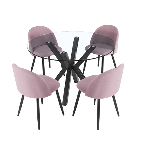 פינת אוכל עגולה 120 ס"מ עם 4 כיסאות בולוניה-טומי