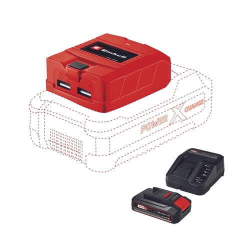 בנק אנרגיה מתחבר USB נטען 18v+סוללה ומטען EINHELL