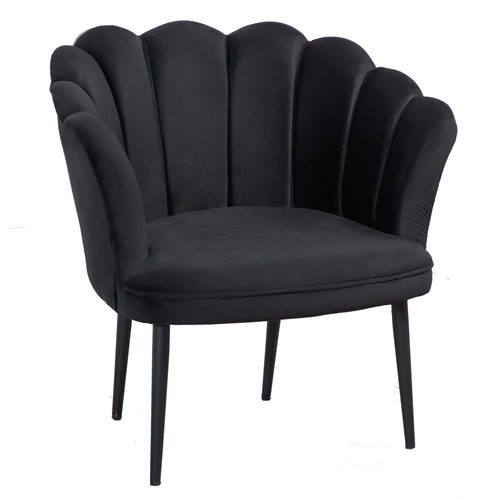 כורסת בד קטיפה מעוצבת בצורת צדפה סביון LEONARDO