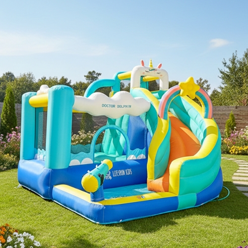 מתקן מתנפח עם מגלשה דגם Doctor Dolphin DD-73056T