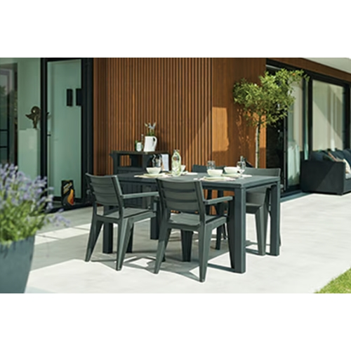 פינת אוכל טוסקנה כוללת 4 כיסאות אפורים KETER