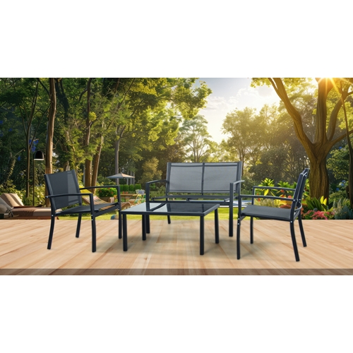 מערכת ישיבה לגינה מונקו גוון שחור PLAYA