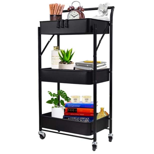 עגלת שירות מתכת מחוזק למטבח 3 קומות