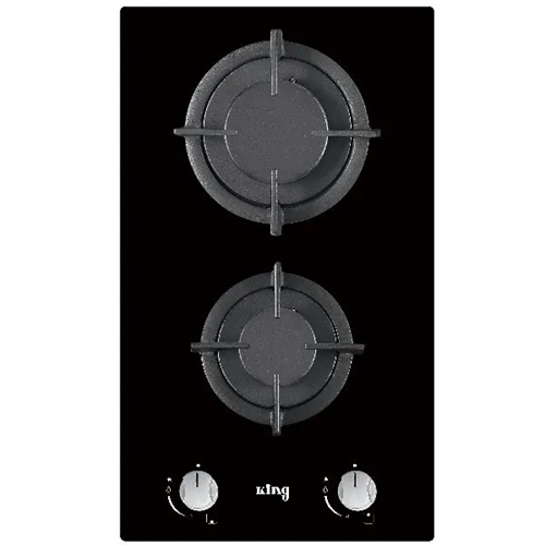 כיריים גז דומינו 30 ס"מ King KGH302B זכוכית שחורה