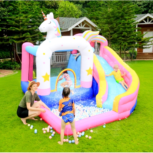 מתקן קפיצה מתנפח עם מגלשה חד קרן דגם ED1150