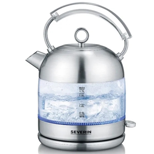 קומקום חשמלי בעיצוב רטרו זכוכית דגם SEVERIN WK3459