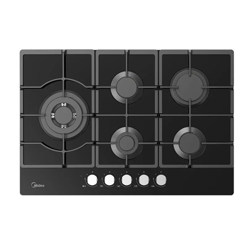 כיריים גז 75 ס"מ דגם Midea 75GP095 זכוכית שחורה
