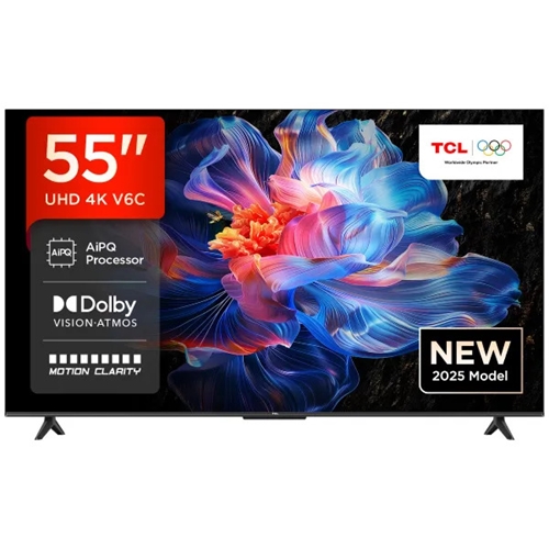 טלוויזיה חכמה "55 TCL 55V6C 4K UHD DLED Google TV
